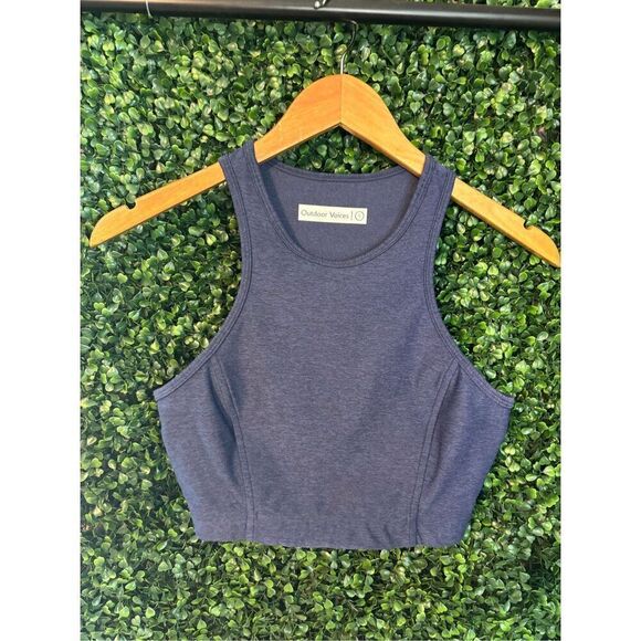 Outdoor Voices Blue High Neck Sports Bra/Long Line Tank Top Size Small - Picture 1 of 5